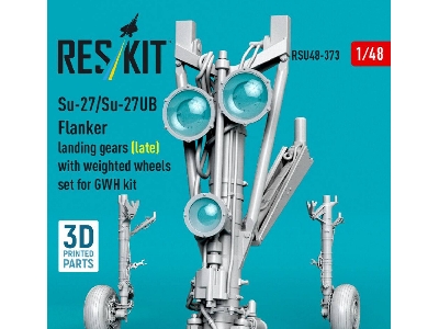 Sukhoi Su-27/Su-27ub Flanker - Landing Gears (Late) With Weighted Wheels Set (For Gwh Kits / 3d-printed) - zdjęcie 2