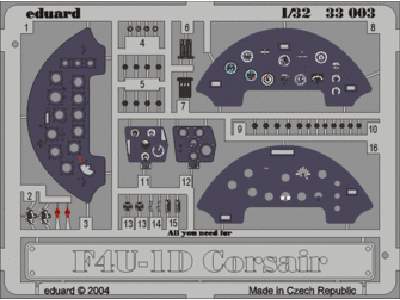  F4U-1 dashboard 1/32 - Trumpeter - blaszki - zdjęcie 1