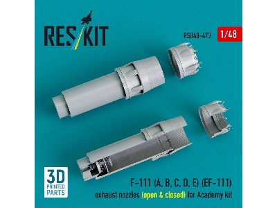 General Dynamics F-111 A, B, C, D, E And Ef-111 - Exhaust Nozzles / Open & Closed (For Academy Kits / 3d-printed) - zdjęcie 2
