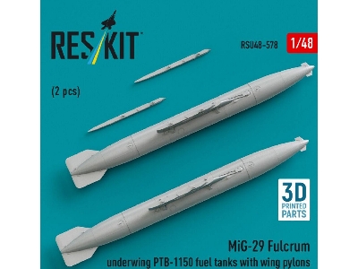 Mig-29 Fulcrum - Underwing Ptb-1150 Fuel Tanks With Wing Pylons (2 Pcs / 3d-printed) - zdjęcie 1