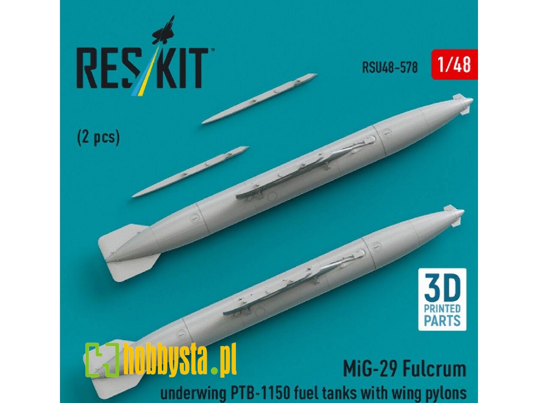 Mig-29 Fulcrum - Underwing Ptb-1150 Fuel Tanks With Wing Pylons (2 Pcs / 3d-printed) - zdjęcie 1