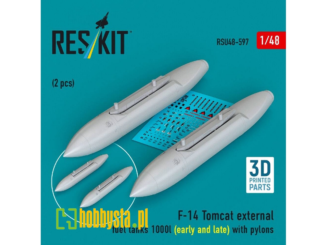 Grumman F-14 Tomcat - External Fuel Tanks 1000l (Early And Late) With Pylons (2 Pcs / 3d-printed) - zdjęcie 1
