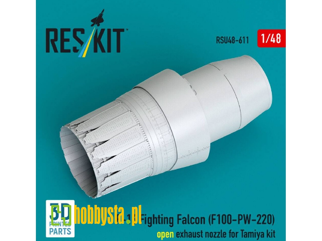 Lockhhed Martin F-16 Fighting Falcon - F100-pw-220 Open Exhaust Nozzle (For Tamiya Kits / 3d-printed) - zdjęcie 1