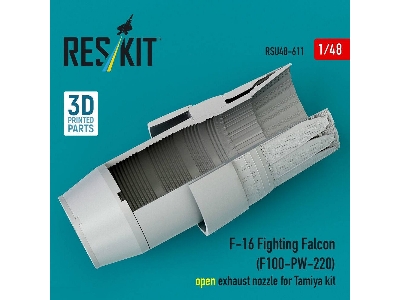 Lockhhed Martin F-16 Fighting Falcon - F100-pw-220 Open Exhaust Nozzle (For Tamiya Kits / 3d-printed) - zdjęcie 2