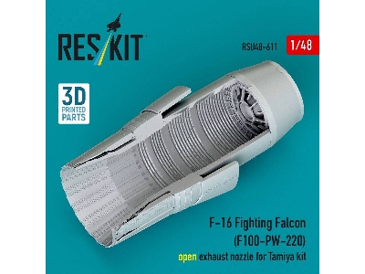 Lockhhed Martin F-16 Fighting Falcon - F100-pw-220 Open Exhaust Nozzle (For Tamiya Kits / 3d-printed) - zdjęcie 4