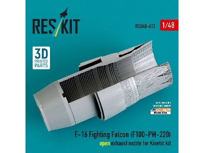 Lockhhed Martin F-16 Fighting Falcon - F100-pw-220 Open Exhaust Nozzle (For Kinetic Kits / 3d-printed) - zdjęcie 1
