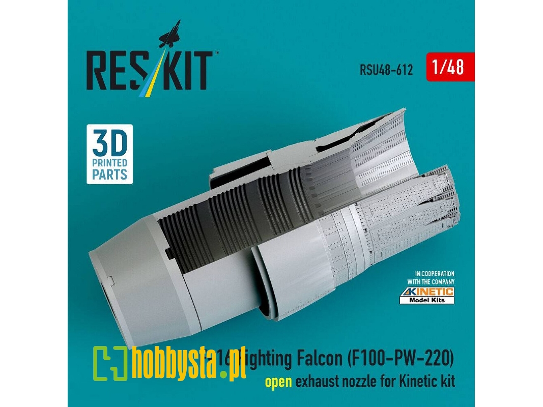 Lockhhed Martin F-16 Fighting Falcon - F100-pw-220 Open Exhaust Nozzle (For Kinetic Kits / 3d-printed) - zdjęcie 1