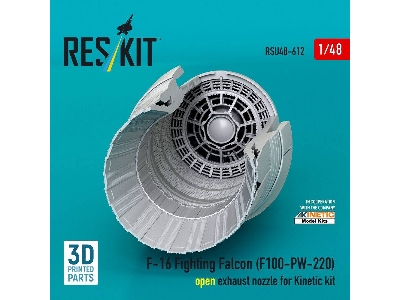 Lockhhed Martin F-16 Fighting Falcon - F100-pw-220 Open Exhaust Nozzle (For Kinetic Kits / 3d-printed) - zdjęcie 2