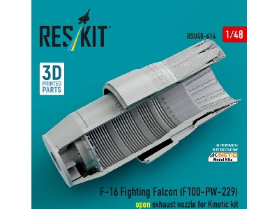 Lockhhed Martin F-16 Fighting Falcon - F100-pw-229 Open Exhaust Nozzle (For Kinetic Kits / 3d-printed) - zdjęcie 1