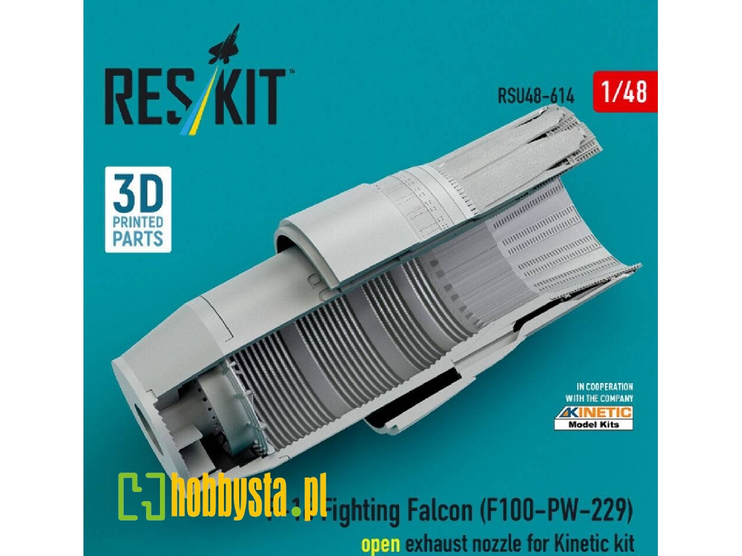 Lockhhed Martin F-16 Fighting Falcon - F100-pw-229 Open Exhaust Nozzle (For Kinetic Kits / 3d-printed) - zdjęcie 1