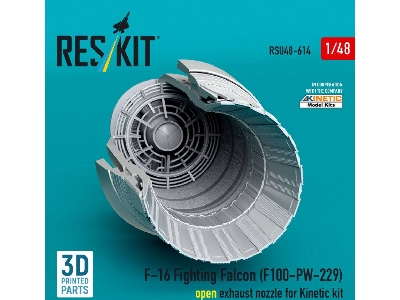 Lockhhed Martin F-16 Fighting Falcon - F100-pw-229 Open Exhaust Nozzle (For Kinetic Kits / 3d-printed) - zdjęcie 2