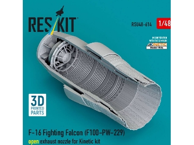 Lockhhed Martin F-16 Fighting Falcon - F100-pw-229 Open Exhaust Nozzle (For Kinetic Kits / 3d-printed) - zdjęcie 3