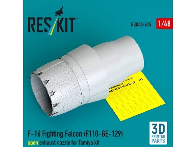 Lockhhed Martin F-16 Fighting Falcon - F110-ge-129 Open Exhaust Nozzle (For Tamiya Kits / 3d-printed) - zdjęcie 1