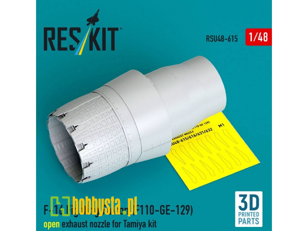 Lockhhed Martin F-16 Fighting Falcon - F110-ge-129 Open Exhaust Nozzle (For Tamiya Kits / 3d-printed) - zdjęcie 1