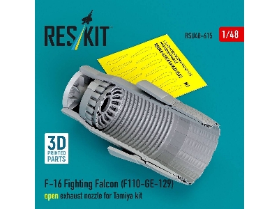 Lockhhed Martin F-16 Fighting Falcon - F110-ge-129 Open Exhaust Nozzle (For Tamiya Kits / 3d-printed) - zdjęcie 3