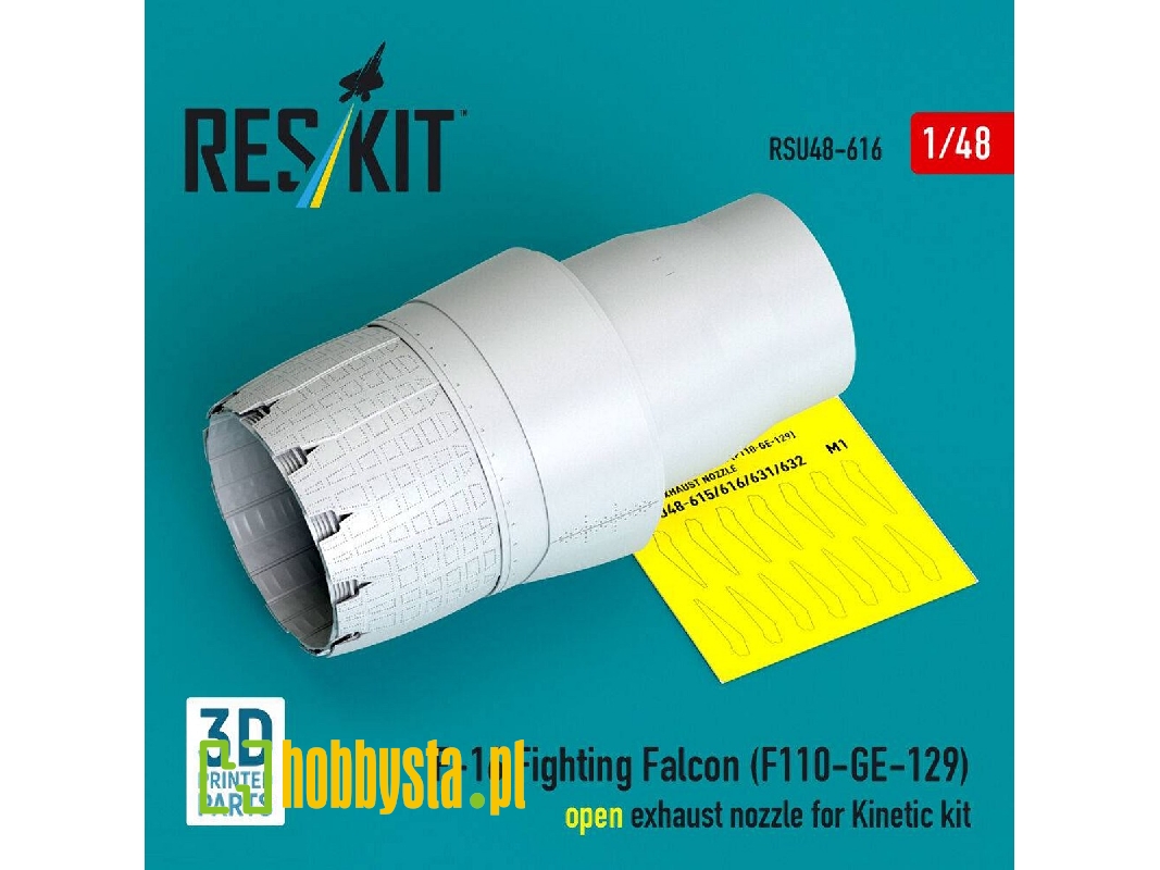 Lockhhed Martin F-16 Fighting Falcon - F110-ge-129 Open Exhaust Nozzle (For Kinetic Kits / 3d-printed) - zdjęcie 1