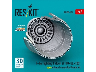 Lockhhed Martin F-16 Fighting Falcon - F110-ge-129 Open Exhaust Nozzle (For Kinetic Kits / 3d-printed) - zdjęcie 3