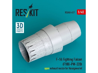 Lockheed Martin F-16 Fighting Falcon - F100-pw-220 Open Exhaust Nozzle (For Hasegawa Kits / 3d-printed) - zdjęcie 1