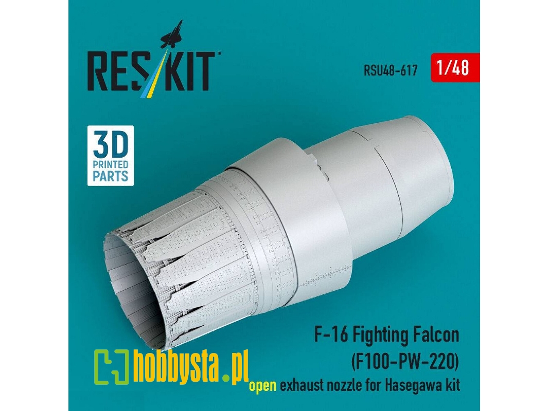 Lockheed Martin F-16 Fighting Falcon - F100-pw-220 Open Exhaust Nozzle (For Hasegawa Kits / 3d-printed) - zdjęcie 1