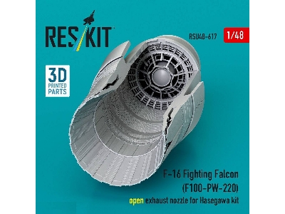 Lockheed Martin F-16 Fighting Falcon - F100-pw-220 Open Exhaust Nozzle (For Hasegawa Kits / 3d-printed) - zdjęcie 3