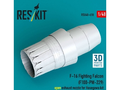 Lockheed Martin F-16 Fighting Falcon - F100-pw-229 Open Exhaust Nozzle (For Hasegawa Kits / 3d-printed) - zdjęcie 1