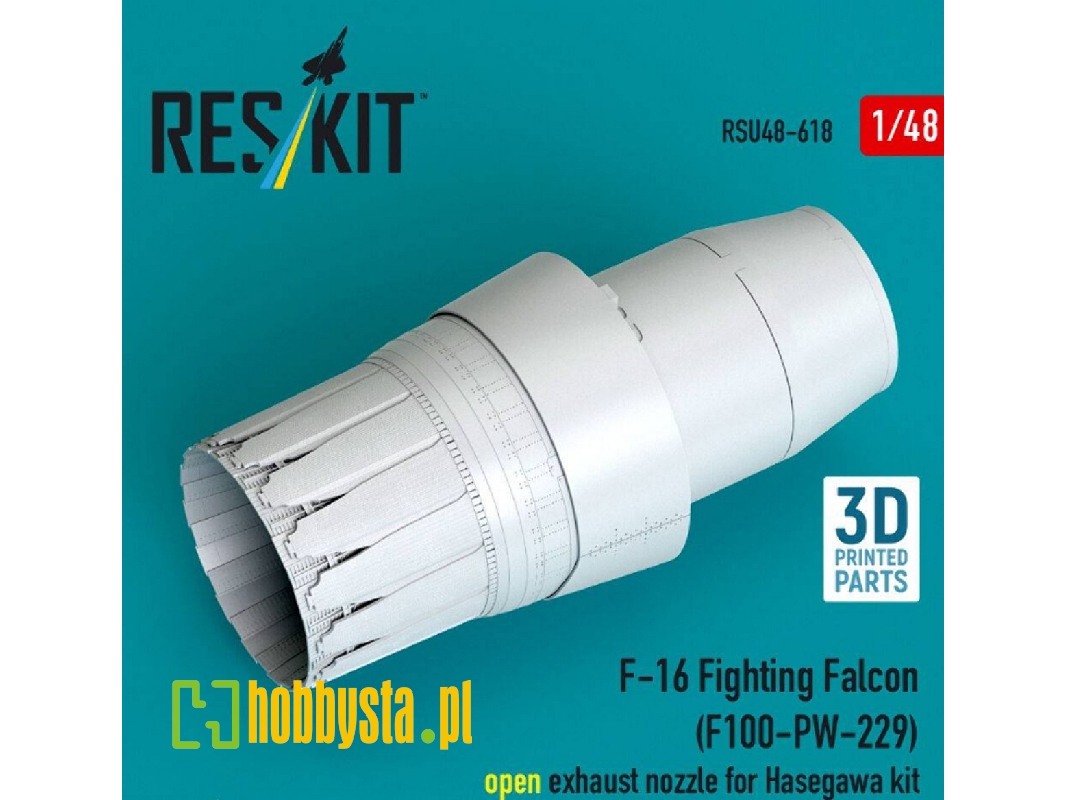 Lockheed Martin F-16 Fighting Falcon - F100-pw-229 Open Exhaust Nozzle (For Hasegawa Kits / 3d-printed) - zdjęcie 1