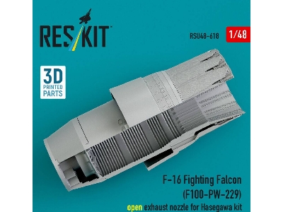 Lockheed Martin F-16 Fighting Falcon - F100-pw-229 Open Exhaust Nozzle (For Hasegawa Kits / 3d-printed) - zdjęcie 2