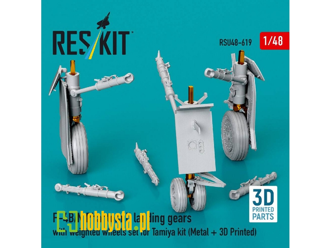 Mcdonnell Douglas F-4 B/N Phantom Ii - Landing Gears With Weighted Wheels Set (For Tamiya Kits / Metal + 3d-printed) - zdjęcie 