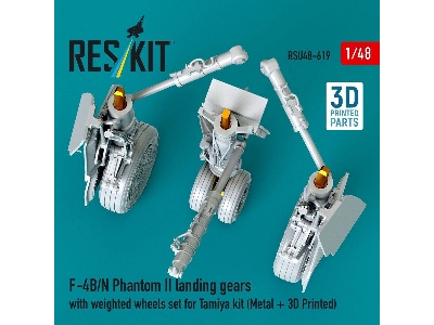 Mcdonnell Douglas F-4 B/N Phantom Ii - Landing Gears With Weighted Wheels Set (For Tamiya Kits / Metal + 3d-printed) - zdjęcie 