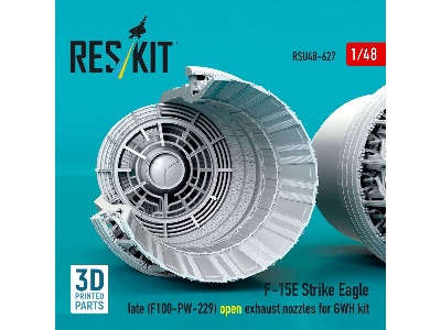 Boeing F-15e Strike Eagle Late - F100-pw-229 Open Exhaust Nozzles (For Gwh Kits / 3d-printed) - zdjęcie 3
