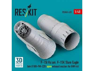 F-15i Ra'am And F-15k Slam Eagle Late - F100-pw-229 Open Exhaust Nozzles (For Gwh Kits / 3d-printed) - zdjęcie 1