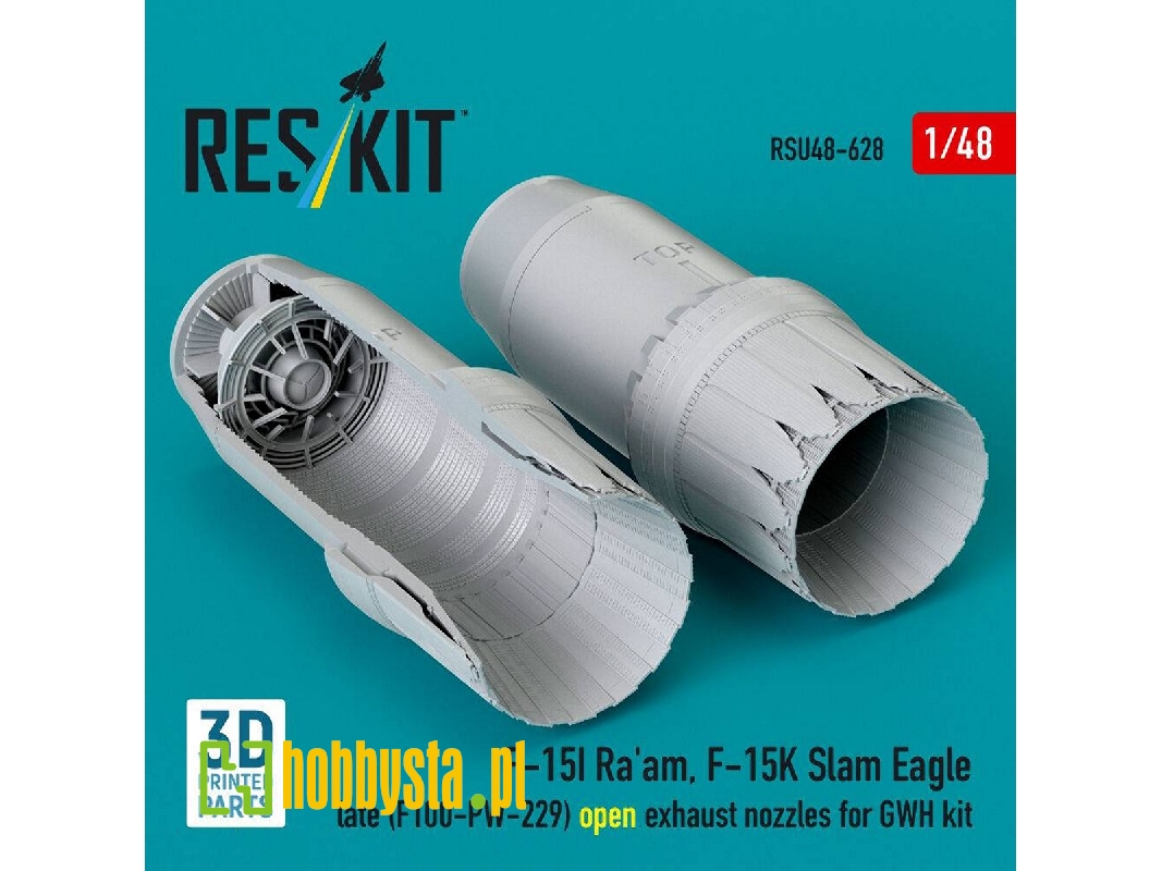 F-15i Ra'am And F-15k Slam Eagle Late - F100-pw-229 Open Exhaust Nozzles (For Gwh Kits / 3d-printed) - zdjęcie 1
