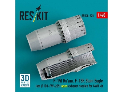 F-15i Ra'am And F-15k Slam Eagle Late - F100-pw-229 Open Exhaust Nozzles (For Gwh Kits / 3d-printed) - zdjęcie 2