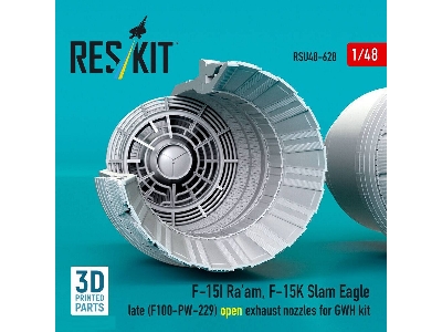 F-15i Ra'am And F-15k Slam Eagle Late - F100-pw-229 Open Exhaust Nozzles (For Gwh Kits / 3d-printed) - zdjęcie 3