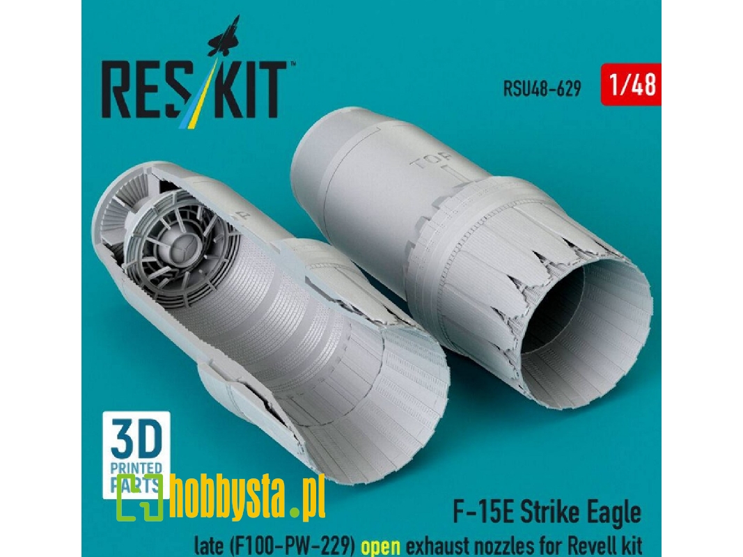 Boeing F-15 E Strike Eagle Late - F100-pw-229 Open Exhaust Nozzles (For Revell Kits / 3d-printed) - zdjęcie 1