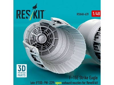 Boeing F-15 E Strike Eagle Late - F100-pw-229 Open Exhaust Nozzles (For Revell Kits / 3d-printed) - zdjęcie 3