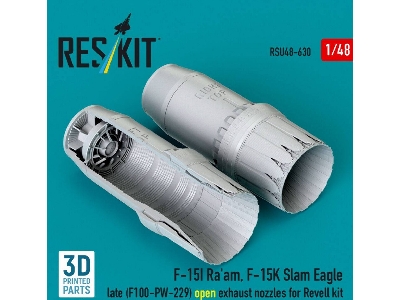 F-15i Ra'am And F-15k Slam Eagle Late - F100-pw-229 Open Exhaust Nozzles (For Revell Kits / 3d-printed) - zdjęcie 1