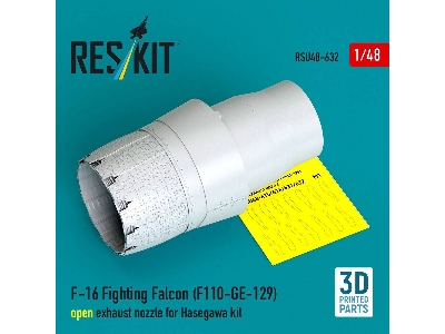 Lockheed Martin F-16 Fighting Falcon - F110-ge-129 Open Exhaust Nozzle (For Hasegawa Kits / 3d-printed) - zdjęcie 1