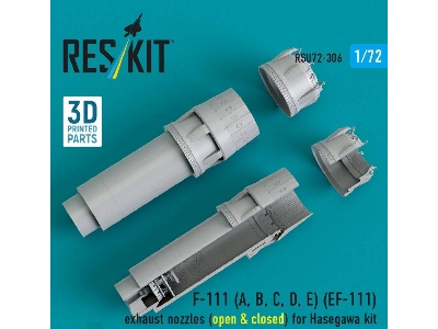 General Dynamics F-111 A, B, C, D, E And Ef-111 - Exhaust Nozzles / Open & Closed (For Hasegawa Kits / 3d-printed) - zdjęcie 1