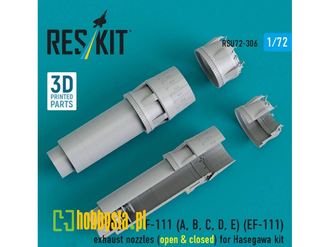 General Dynamics F-111 A, B, C, D, E And Ef-111 - Exhaust Nozzles / Open & Closed (For Hasegawa Kits / 3d-printed) - zdjęcie 1