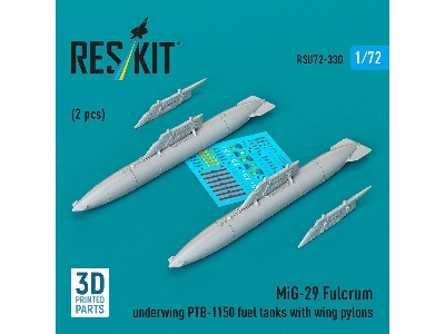Mig-29 Fulcrum - Underwing Ptb-1150 Fuel Tanks With Wing Pylons (2 Pcs / 3d-printed) - zdjęcie 1