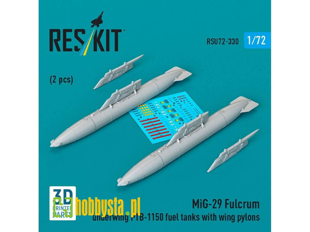 Mig-29 Fulcrum - Underwing Ptb-1150 Fuel Tanks With Wing Pylons (2 Pcs / 3d-printed) - zdjęcie 1