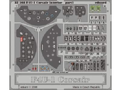  F4U-1 interior 1/32 - Trumpeter - blaszki - zdjęcie 1