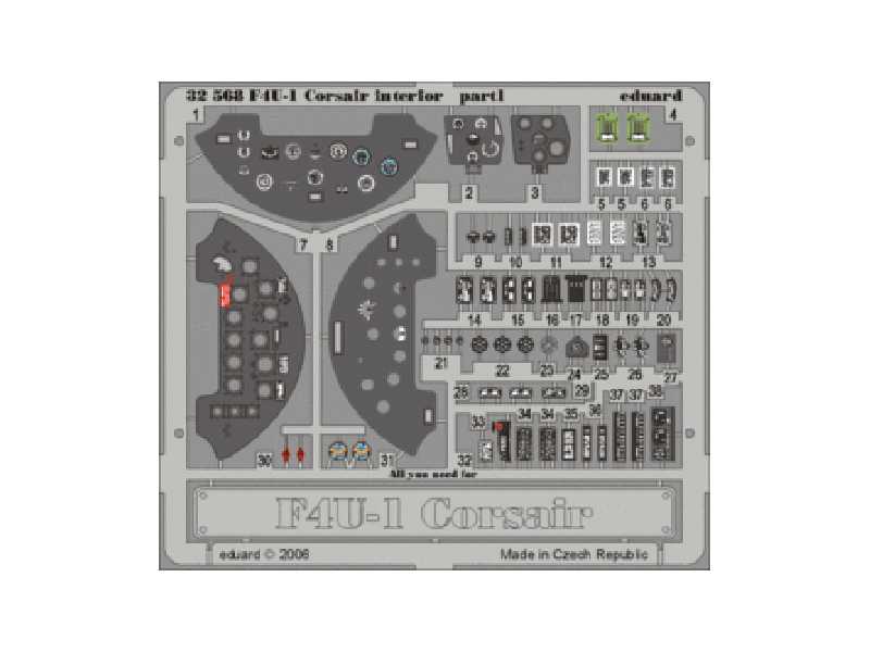  F4U-1 interior 1/32 - Trumpeter - blaszki - zdjęcie 1