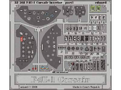  F4U-1 interior 1/32 - Trumpeter - blaszki - zdjęcie 2