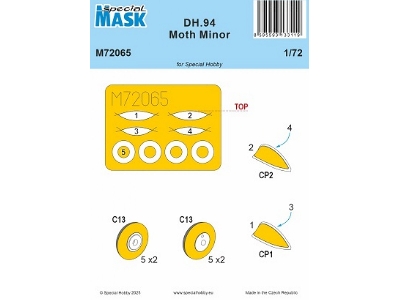De Havilland Dh-94 Moth Minor - Paint Mask Set (For Special Hobby Kits) - zdjęcie 1