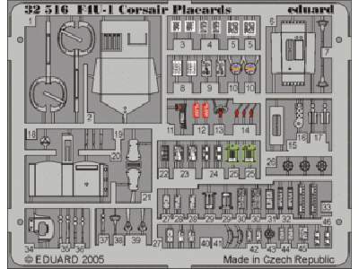  F4U-1 placards 1/32 - blaszki - zdjęcie 1