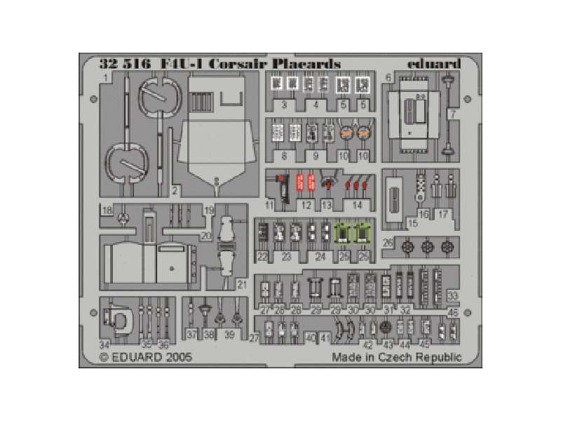 F4U-1 placards 1/32 - blaszki - zdjęcie 1 F4U-1 placards 1/32 - blaszki - zdjęcie 1