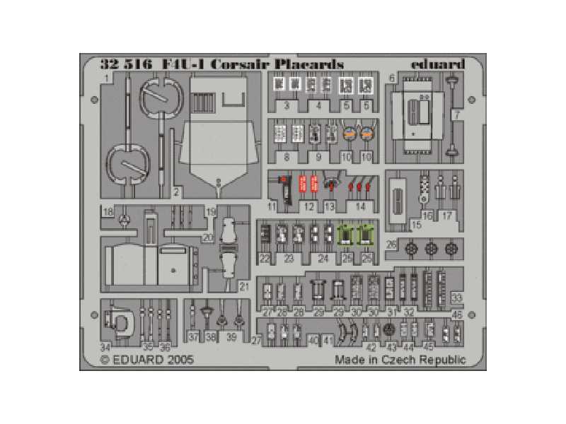  F4U-1 placards 1/32 - blaszki - zdjęcie 1