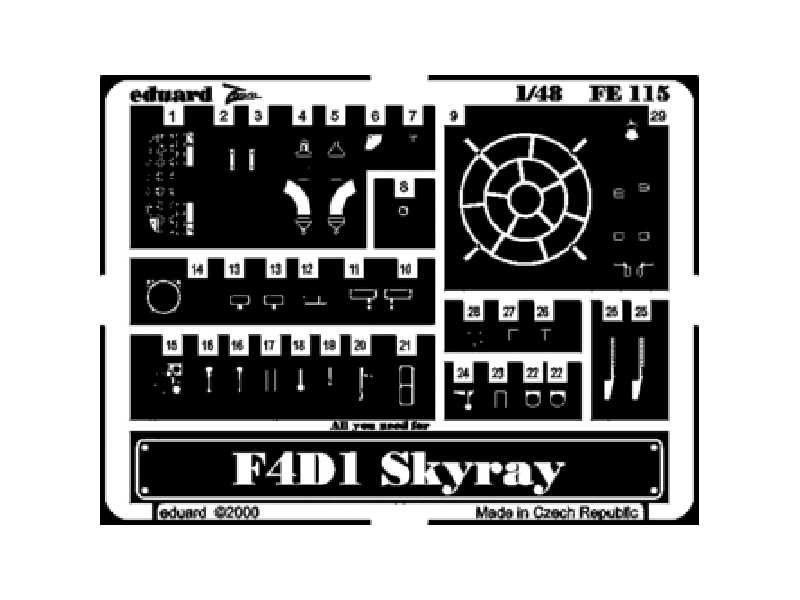  F4D-1 Skyray 1/48 - Tamiya - blaszki - zdjęcie 1